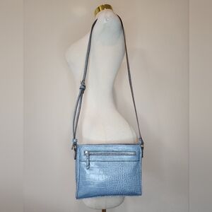 Anne Klein Light Blue Croc Crossbody Purse